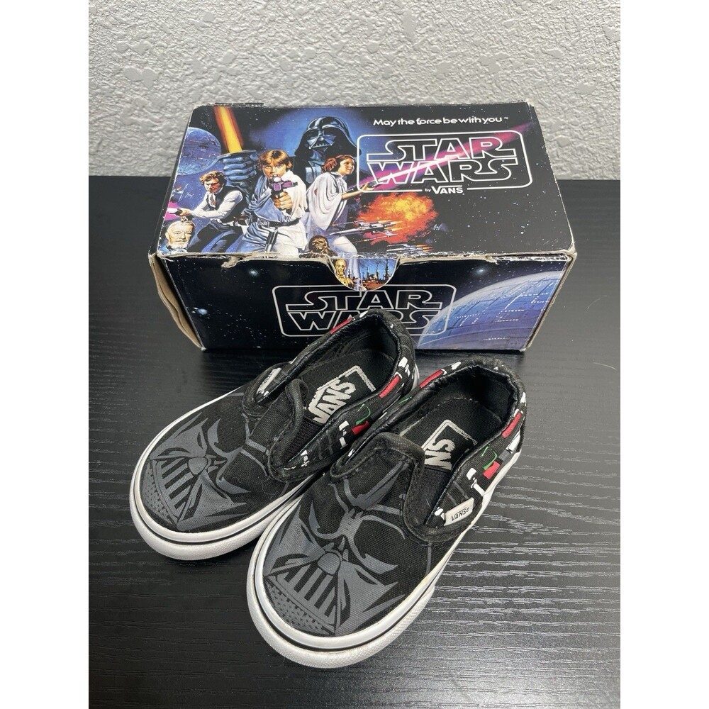Vans X Star Wars Darth Vader The Dark Side Slip On Shoes Sneakers Toddlers Sz 5